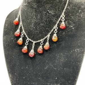 “VINTAGE NECKLACE” Brown Drop Stones in a Silver Setting .